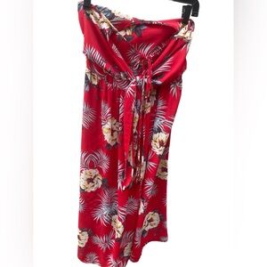 Flying Tomato Red Floral Halter Style Dress‎